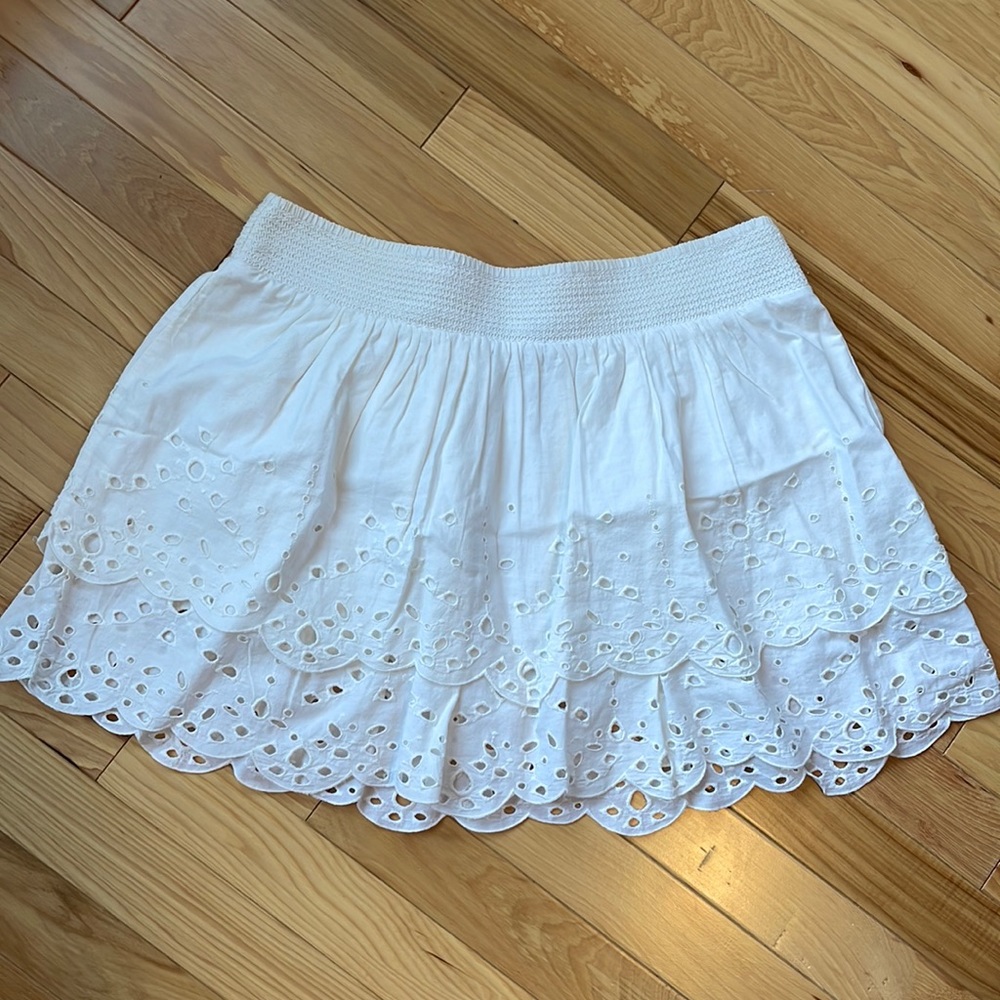 AEO | white eyelet ruffle skirt